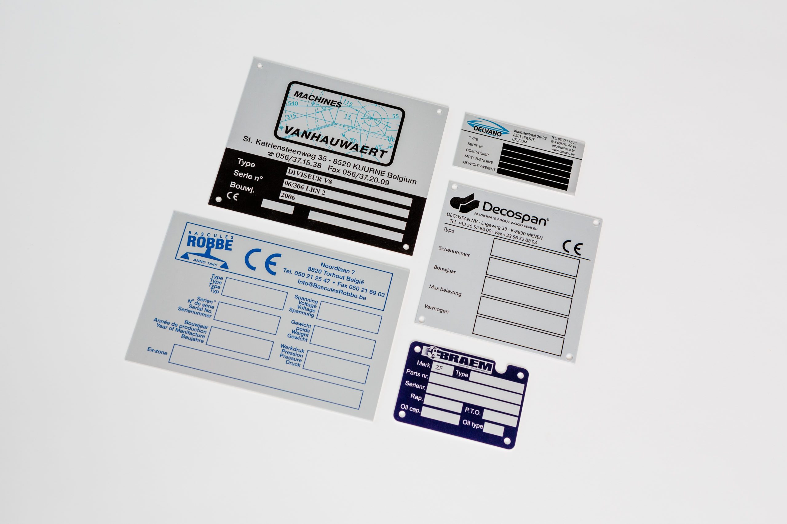 CE Typeplaten - aluminium