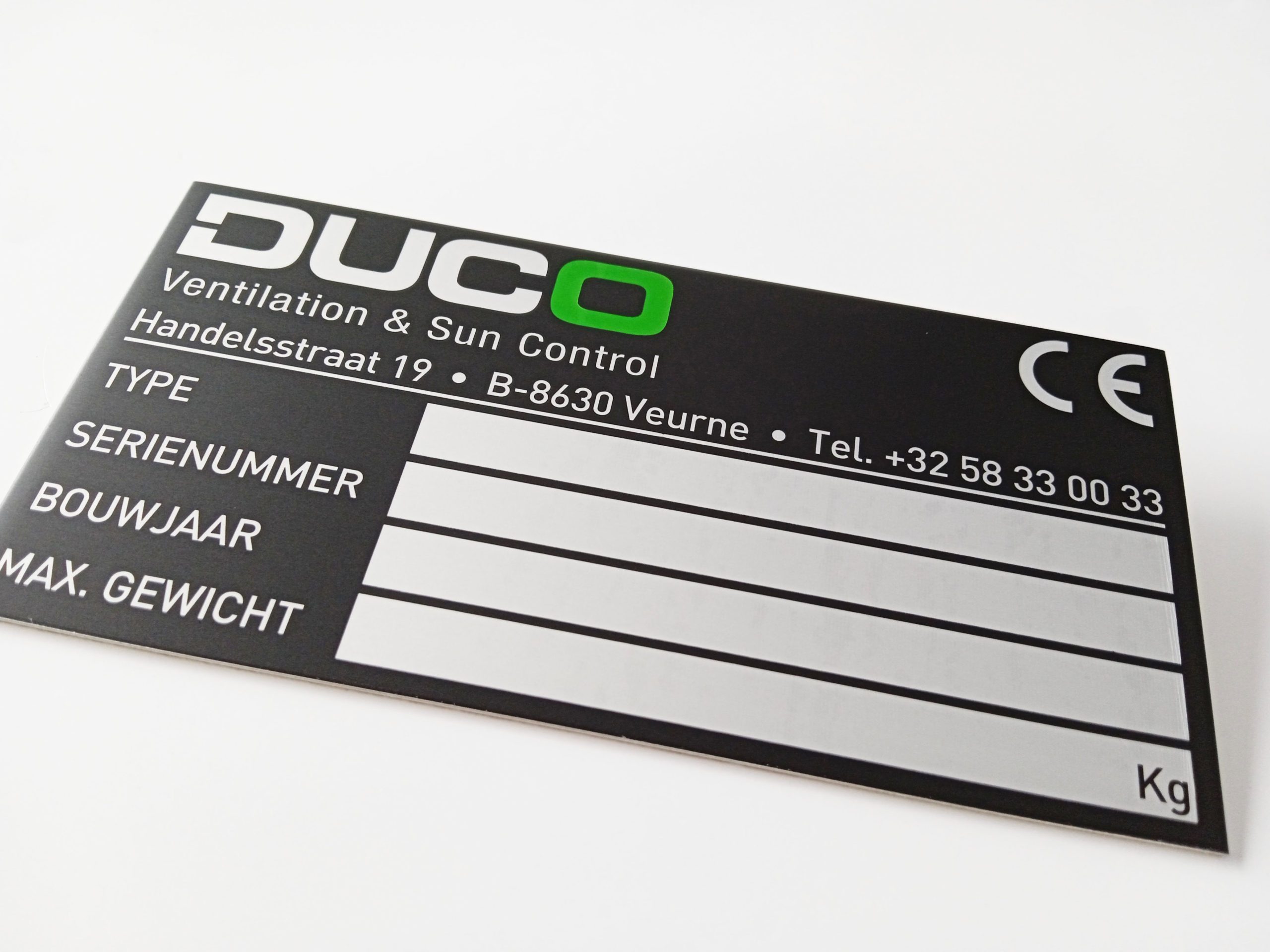 Aluminium - CE Typeplaat - Frezen/Graveren 